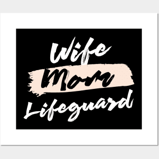 Cute Wife Mom Lifeguard Gift Idea Posters and Art